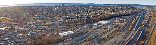 istock Everett Washington Aerial Cityscape Panorama 641178710