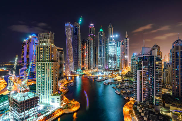 istock Dubai Marina Skyline at Night 641179244