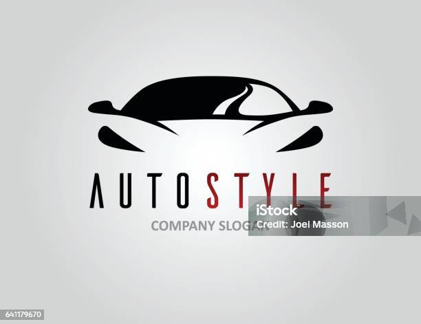 Auto Style Car Logo Design With Concept Sports Vehicle Silhouette Stock Illustration - Download Image Now