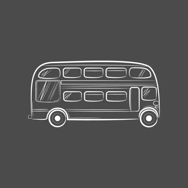 Vector illustration of Hand draw sketch Transportation Travel icon bus