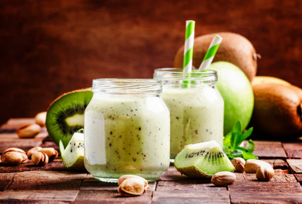 istock Healthy Smoothies from kiwi and pistachios 641181092