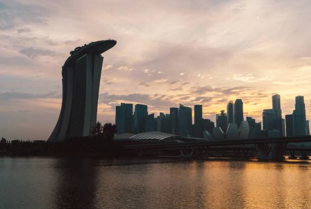 istock Marina Bay in Singapore at the evening 641181112