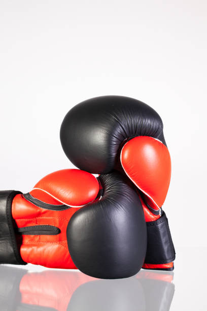 istock Red and black boxing gloves 641182632