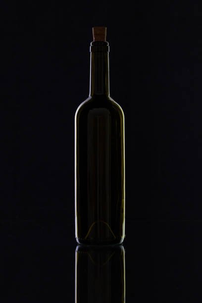 istock Silhouette of elegant and very old wine bottle 641183152