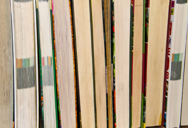 istock Many new books on a shelf. Books background 641183468