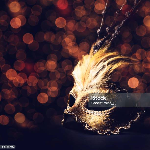 Golden Venetian Mask Stock Photo - Download Image Now - Antique, Art Product, Arts Culture and Entertainment