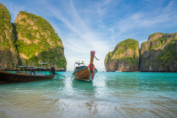 istock A long tail boat sits in Maya Bay, Krabi, Thailand 641184564