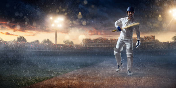 istock Cricket: Batsman on the stadium in action 641185798