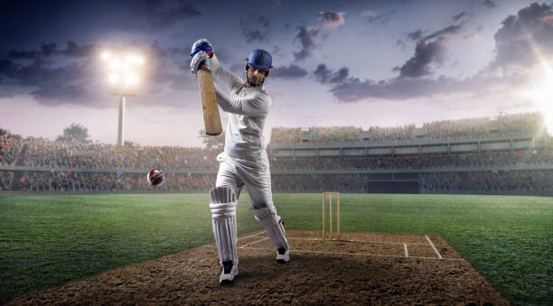 istock Cricket: Batsman on the stadium in action 641186312