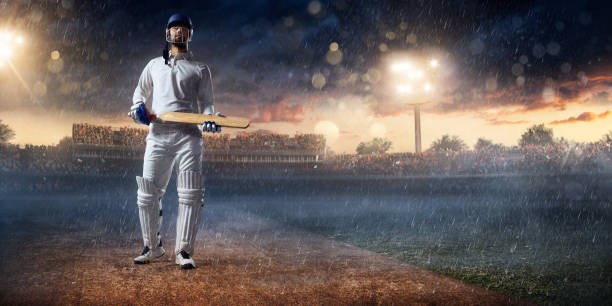 istock Cricket: Batsman on the stadium in action 641186370