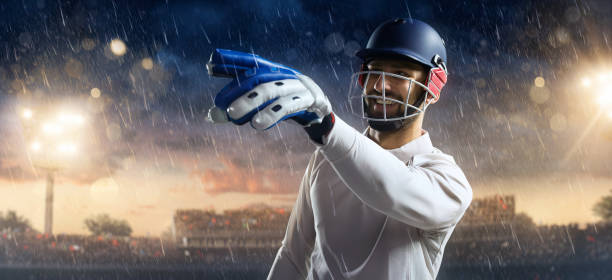 istock Cricket: Batsman on the stadium in action 641186840