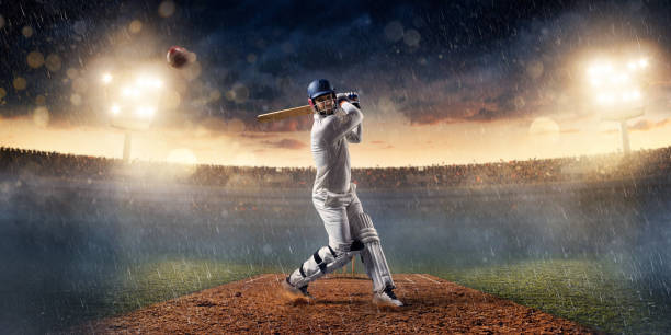 istock Cricket: Batsman on the stadium in action 641187232