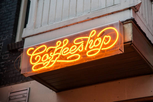 istock Coffeeshop neon sign in Amsterdam 641187338