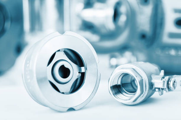istock Fittings and ball valve with selective focus on thread fittings. 641188078