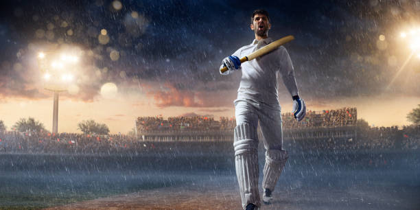 istock Cricket: Batsman on the stadium in action 641188232