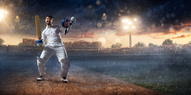 istock Cricket: Batsman on the stadium in action 641188656