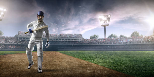 istock Cricket: Happy batsman on the stadium 641190504