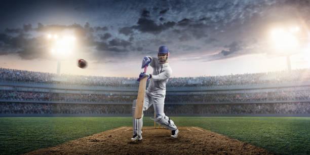 istock Cricket: Batsman on the stadium in action 641191084