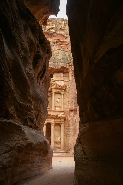 istock The Treasury view from the Siq at Petra, Jordan 641191220