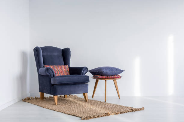 istock Interior with navy blue armchair 641191458