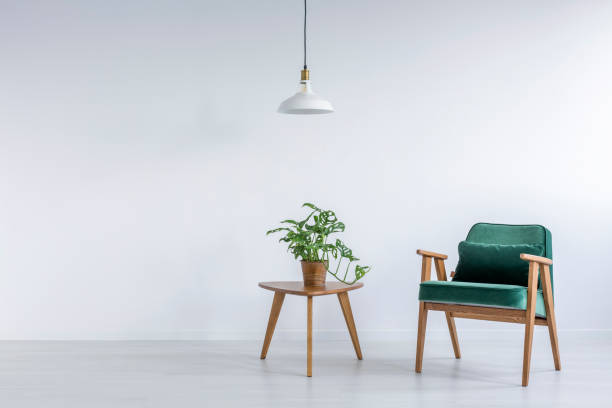 istock White room with green armchair 641191484