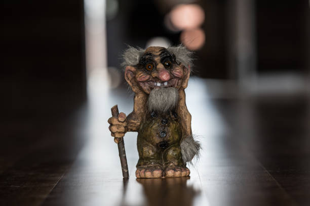 Norwegian Old Troll. Norwegian handmade troll with charm and personality. goblin stock pictures, royalty-free photos & images