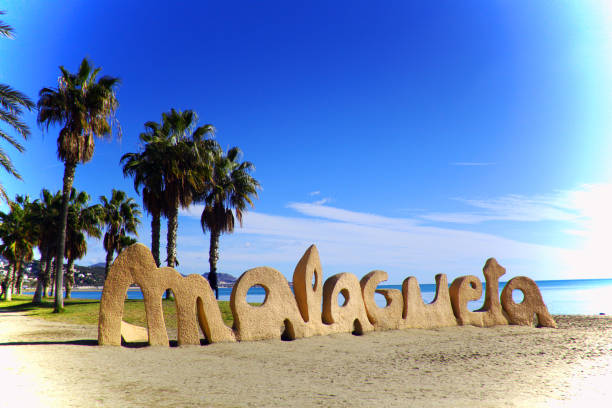 Overlooking the Faro de Torrox lighthouse, this captivating view showcases the vibrant coastline of Torrox Costa with its sandy beaches and charming buildings against the Mediterranean Sea.