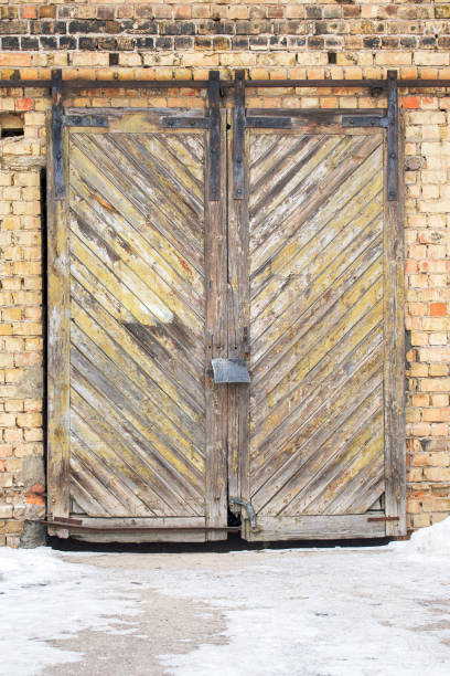 istock wooden plank door 641192650