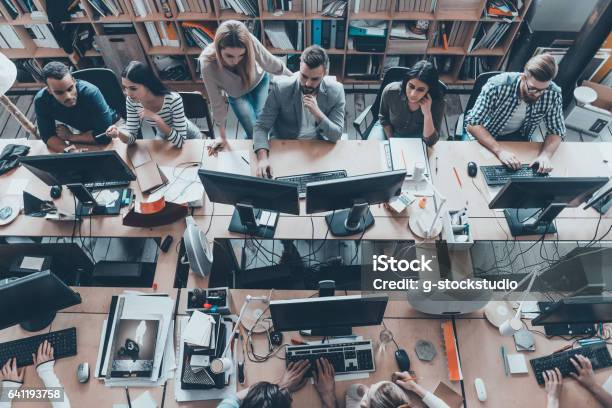 Busy Working In Office Stock Photo - Download Image Now - Modern, New Business, Office