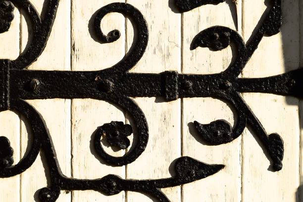istock vintage iron metal door decoration 641193812