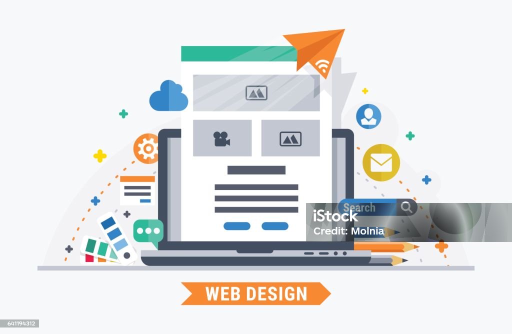 Web design vector illustration Web design. Flat vector  illustration for your site. Application Form stock vector