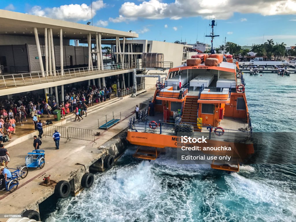 Ferry Between Cozumel Island And Playa Del Carmen Mexico Stock Photo -  Download Image Now - iStock
