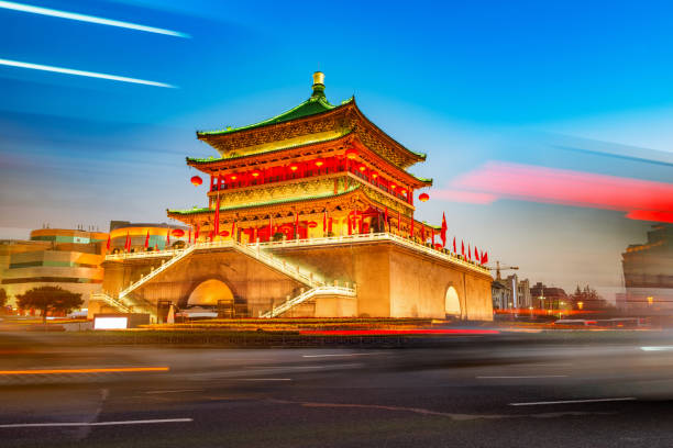 istock ancient city xian bell tower in nightfall 641200036