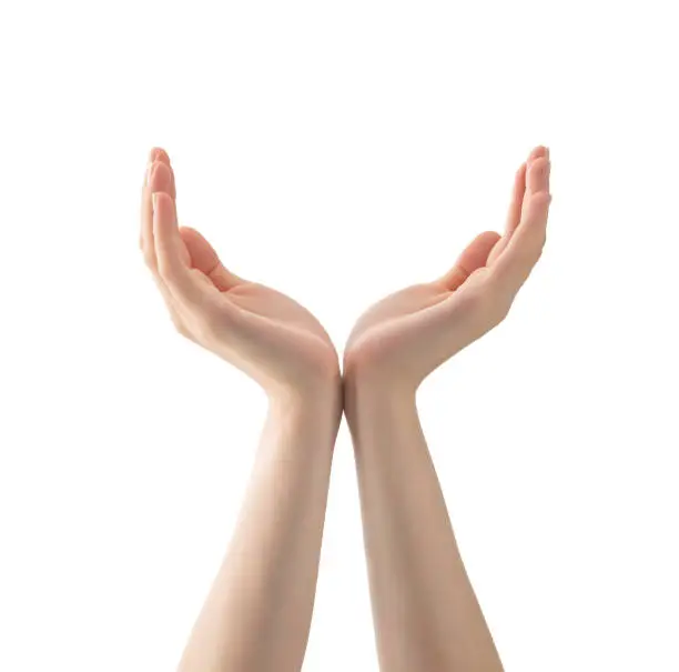 Empty woman hands , clipping path