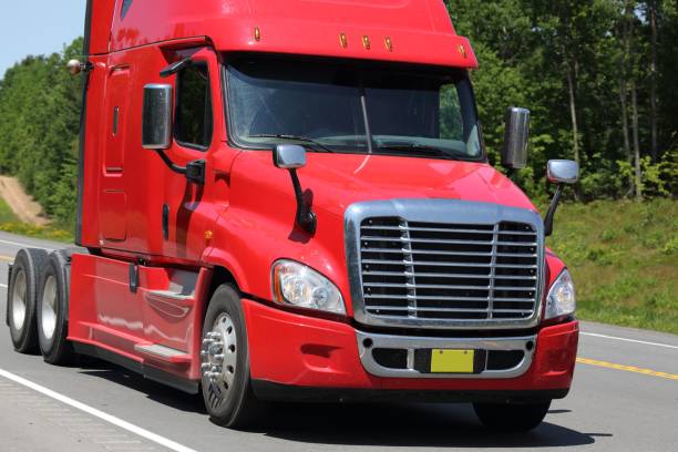 istock Semi truck on highway,traffic 641208022