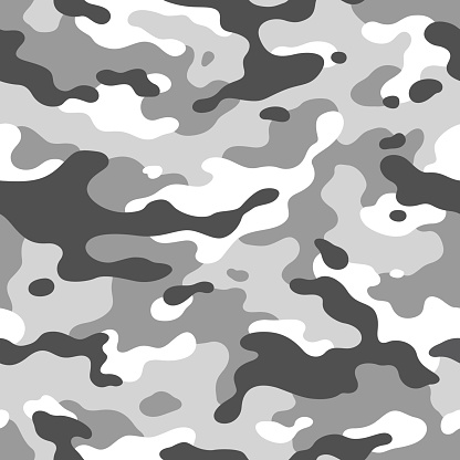 Gray camouflage seamless pattern