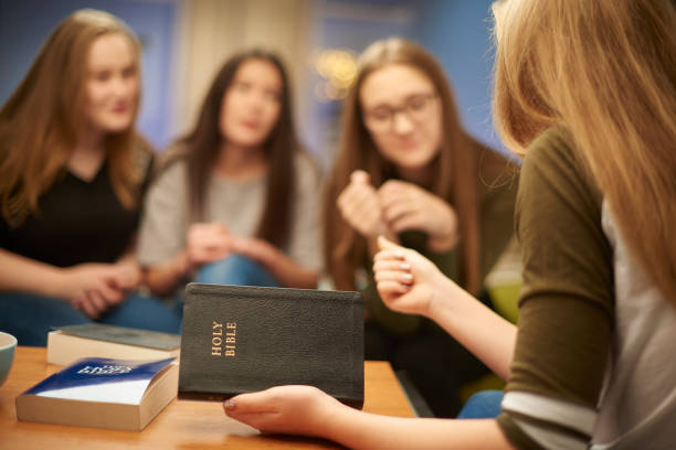 기도용 그룹 - bible youth organization teenager christianity 뉴스 사진 이미지