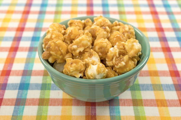 istock Toffee caramel popcorn in a green bowl 641217088