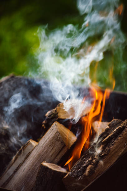 istock Close Up Of Campfire Flames 641217378