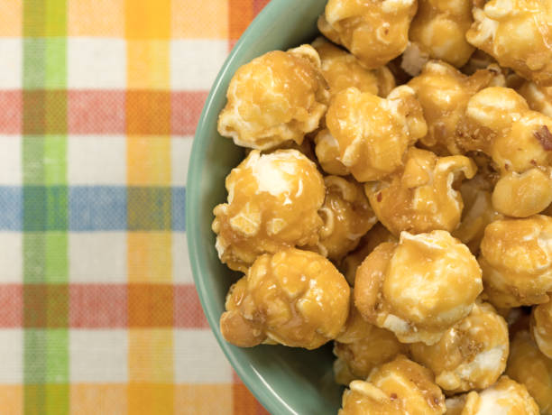 istock Toffee caramel popcorn in a green bowl 641217744