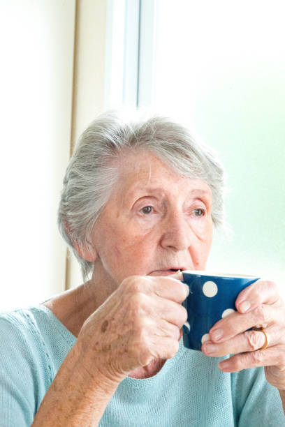 istock Senior woman drinking coffee 641218952