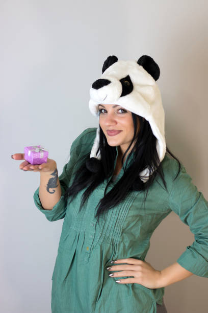 Beauty woman with present