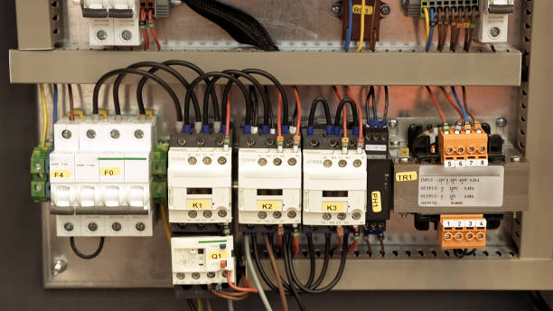 istock Electric box with wires and fuse 641228038