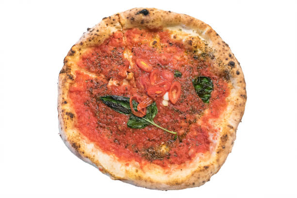istock Pizza napoletana isolated on white background 641228308