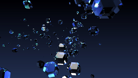 Blue abstract gems