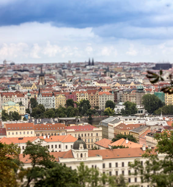 istock Prague old town from Petrin park perspective with tilt-shift effect 641231176