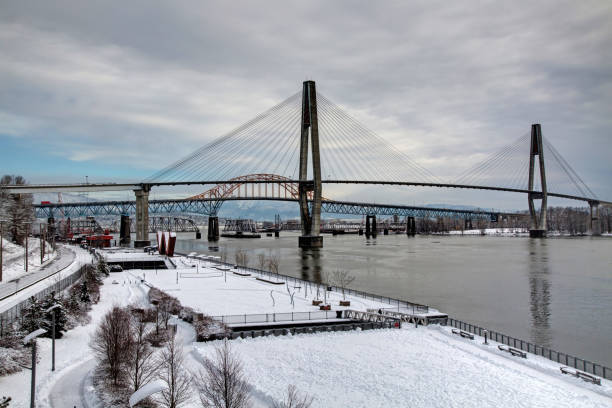 istock Pier Park by river in winter 641231550