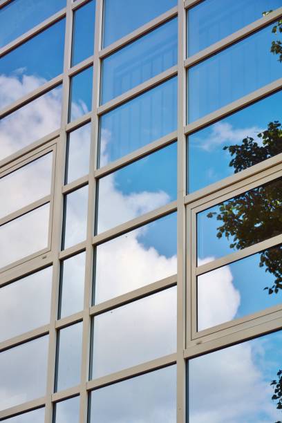 istock Glass facade of modern office building 641238082