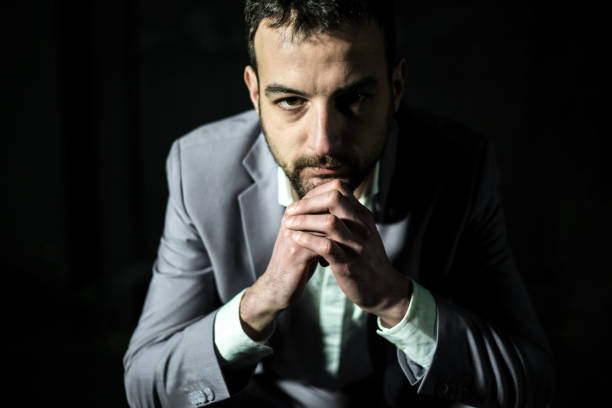 istock Portrait of young elegant handsome man in suit 641238792