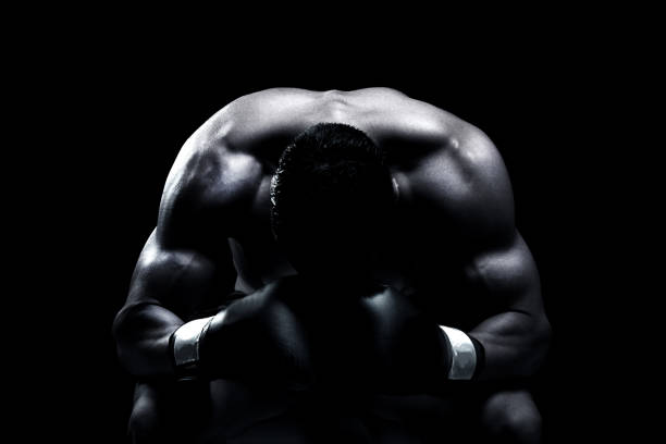 젊은 남자를 찢 어 - men sweat combative sport boxing 뉴스 사진 이미지